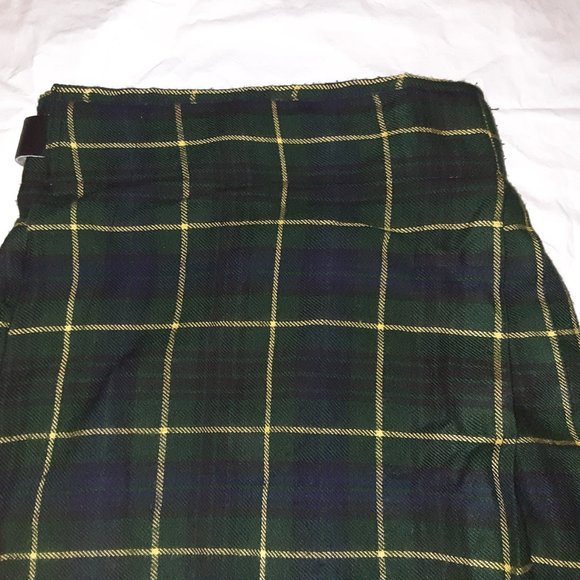 Scot Kilt Plaid, Modern Gordon Tartan: Green Blue Black Yellow, Ren Faire - Picture 10 of 14